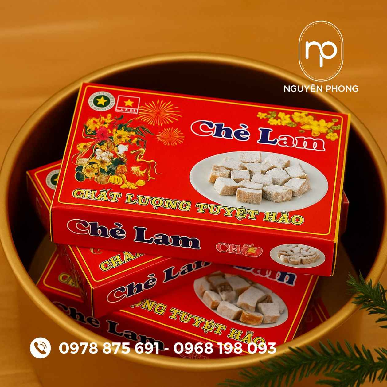 in hộp giấy dựng chè lam